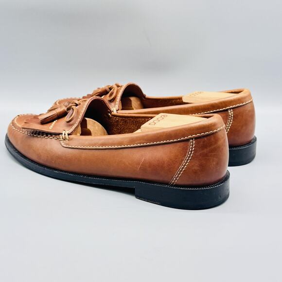 Cole Haan Shoes Mens 11.5 Brown Leather Tassel Kiltie Loafers Moc Slip On Dress - Picture 6 of 13